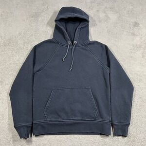 Flint and Tinder Hoodie Mens Medium Blue Pullover Sweatshirt Fleece Made in USA